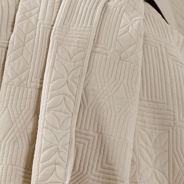 Bēšs stepēts gultas pārklājs 220x230 cm Folkstone Geo – Catherine Lansfield-image-2