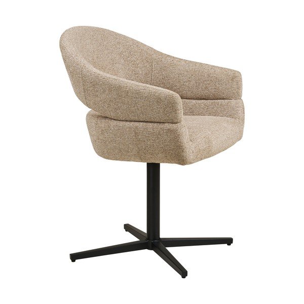 Bēšs polsterēts ēdamistabas krēsls ar roku balstiem Dover – House Nordic-image-3