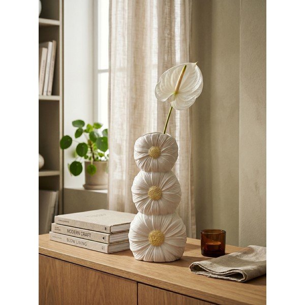 Krēmkrāsas keramikas vāze (augstums 21 cm) Florysia – Yes Everyday-image-1