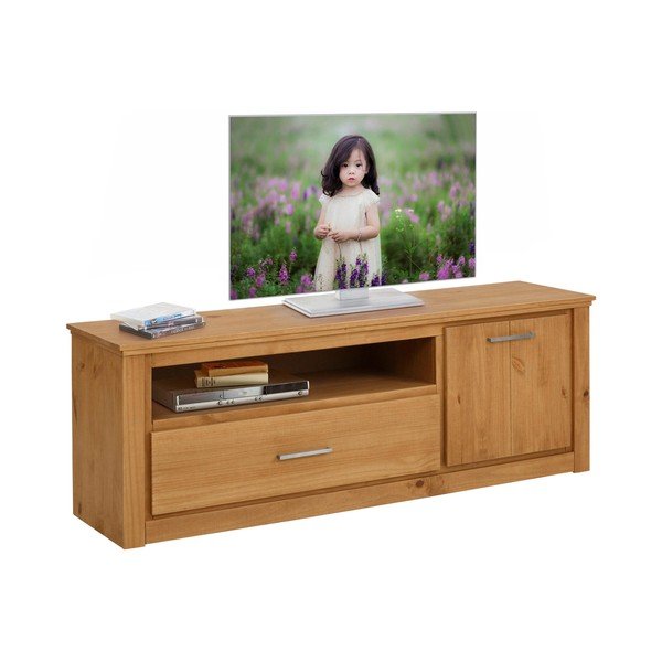 Dabīga toņa TV galdiņš no priedes koka 160x55 cm Celia – Støraa-image-4