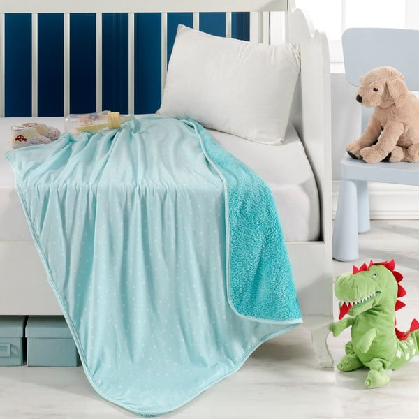 Tirkīzzila kokvilnas bērnu sega 100x80 cm Sunny – Mijolnir-image-3