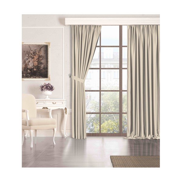Bēšs daļēji gaismu necaurlaidīgs aizkars 150x260 cm – Mila Home-image-2