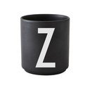 Melna porcelāna krūze Design Letters Alphabet Z, 250 ml