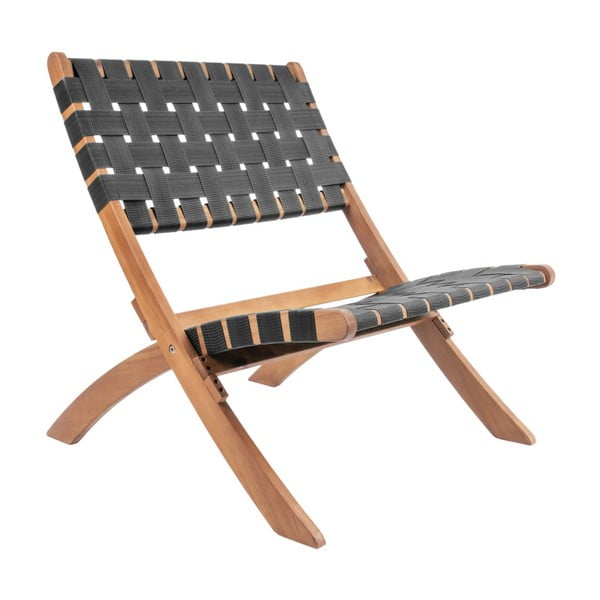 Melns akācijas koka krēsls ar neilona pārvalku Leitmotiv Weave