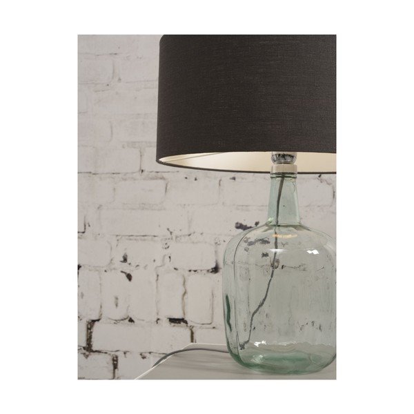 Galda lampa ar tumši zilu abažūru un pārstrādāta stikla struktūru Good&Mojo Murano, ⌀ 30 cm-image-2
