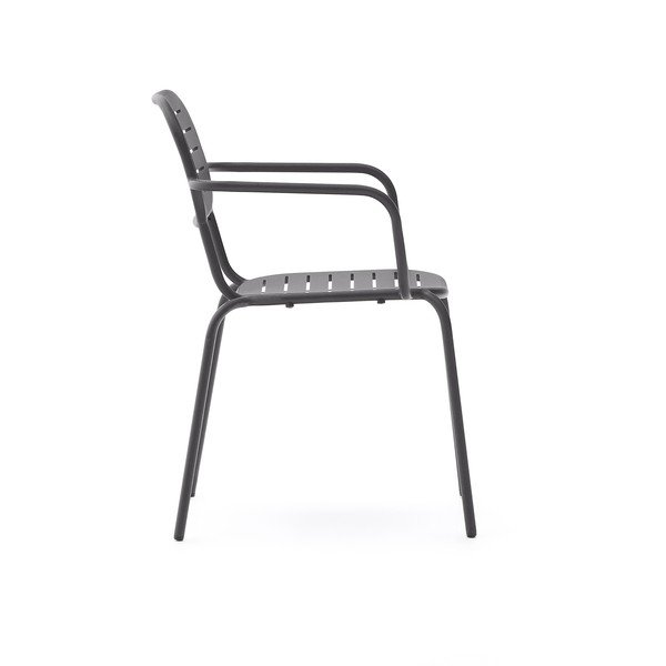 Tumši pelēks metāla dārza krēsls Brai – Kave Home-image-3