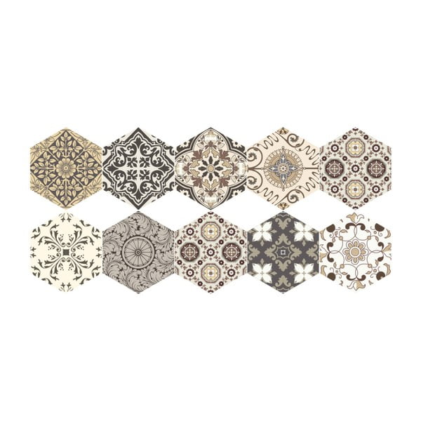 10 grīdas uzlīmes Ambiance Hexagons Luiza, 40 x 90 cm