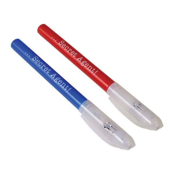 2 spiegu pildspalvu komplekts ar neredzamu tinti un UV gaismu Rex London Secret Agent