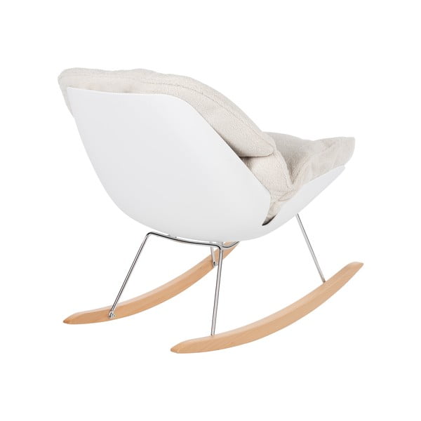 Krēmkrāsas šūpuļkrēsls no buklē auduma Rocky – White Label-image-4
