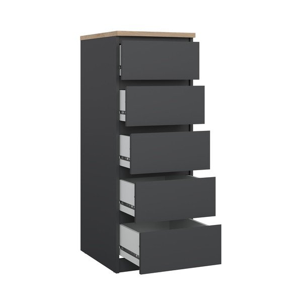 Tumši pelēka kumode 40x111x50 cm Naia – Tvilum-image-3