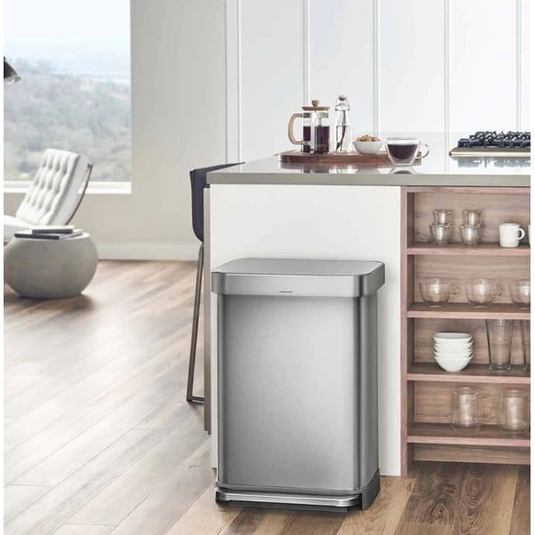 Sudraba krāsas atkritumu tvertne ar pedāli 55 l – simplehuman-image-1