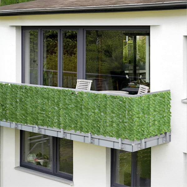 Zaļš plastmasas balkona aizslietnis 300x100 cm Ivy – Maximex