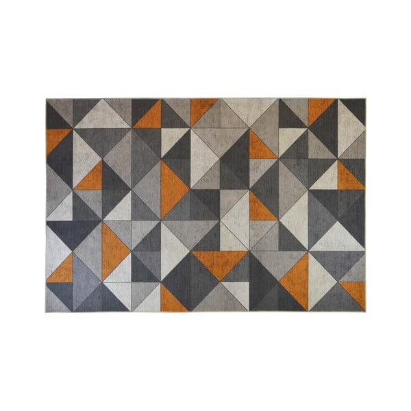 Pelēki oranžs paklājs Floorita Shapes, 80 x 150 cm-image-3