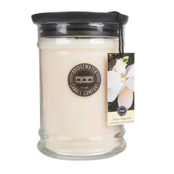 Aromatizēta svece stikla burkā ar magnolijas smaržu Bridgewater candle Company Sweet, degšanas laiks 140 - 160 stundas