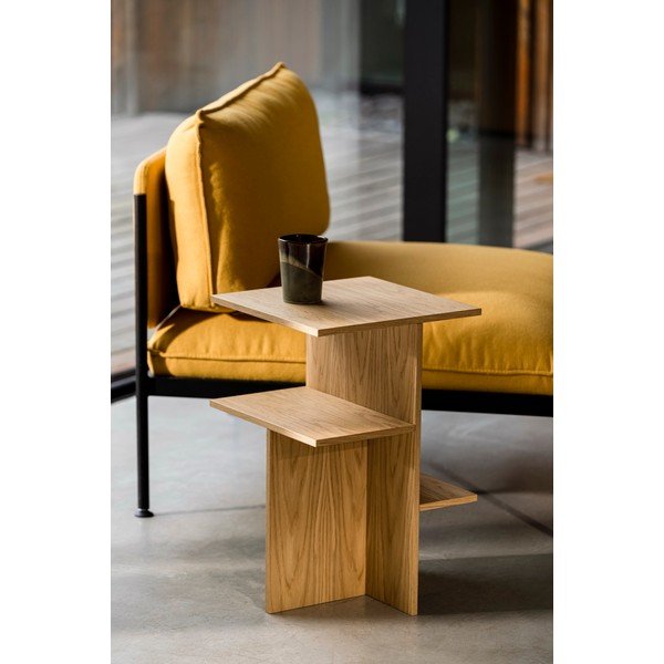 Dabīga toņa naktsskapītis ar ozolkoka imitāciju ar plauktiem Atik – noo.ma-image-1