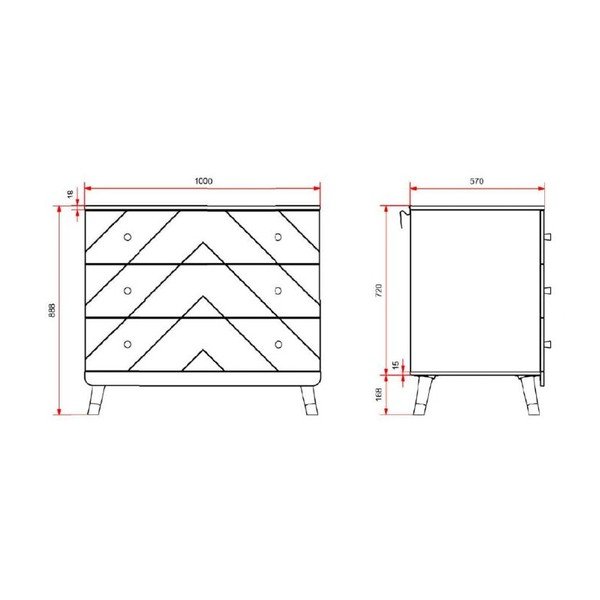 Balta bērnu kumode ar pārtinamo galdiņu 100x100x74 cm Billy – Vipack-image-2