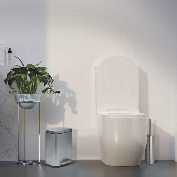 Matētas sudraba krāsas tērauda atkritumu tvertne ar pedāli 5 l   Akira – Spirella-image-4