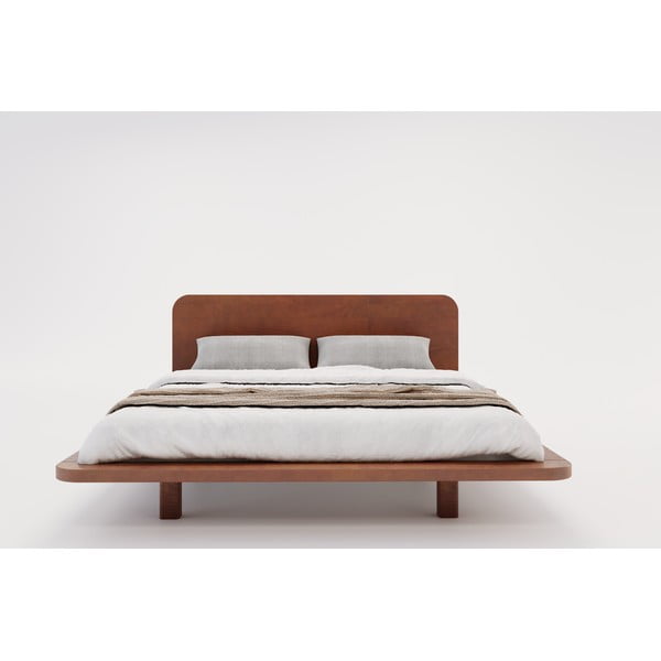 Brūna divguļamā gulta no dižskābarža koka 200x200 cm Japandic – Skandica-image-3