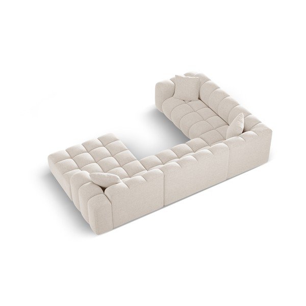 Krēmkrāsas stūra dīvāns no šenila auduma (ar kreiso stūri/U veida) Treno – Cosmopolitan Design-image-3