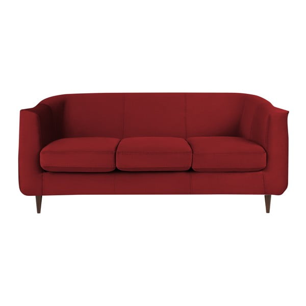 Sarkans samta dīvāns Kooko Home Glam, 175 cm