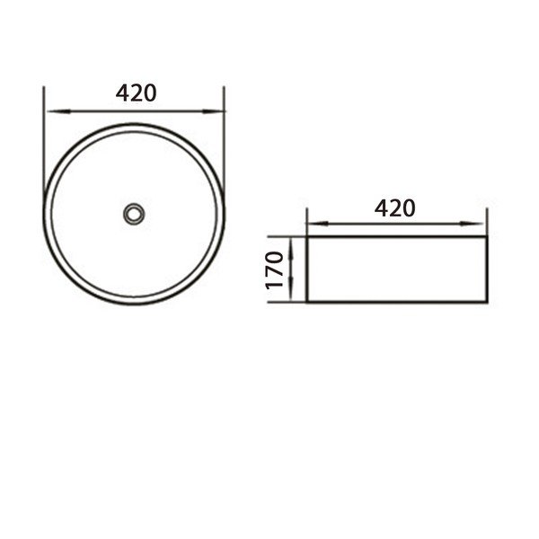 Balta keramikas apaļa izlietne ø 42 cm Aqualine  – Sapho-image-1
