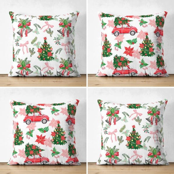 Spilvendrānas ar Ziemassvētku motīvu (4 gab.) 43x43 cm – Mila Home-image-3