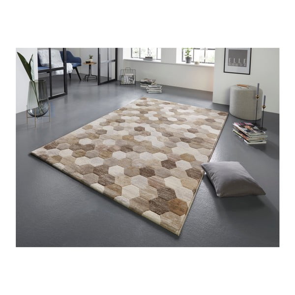 Brūns un krēmkrāsas paklājs Elle Decoration Arty Manosque, 80 x 150 cm-image-1