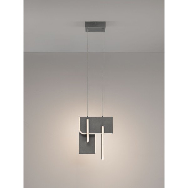 Gaiši pelēka metāla LED piekaramā lampa ar regulējamu spilgtumu Totem – Nova Luce-image-3