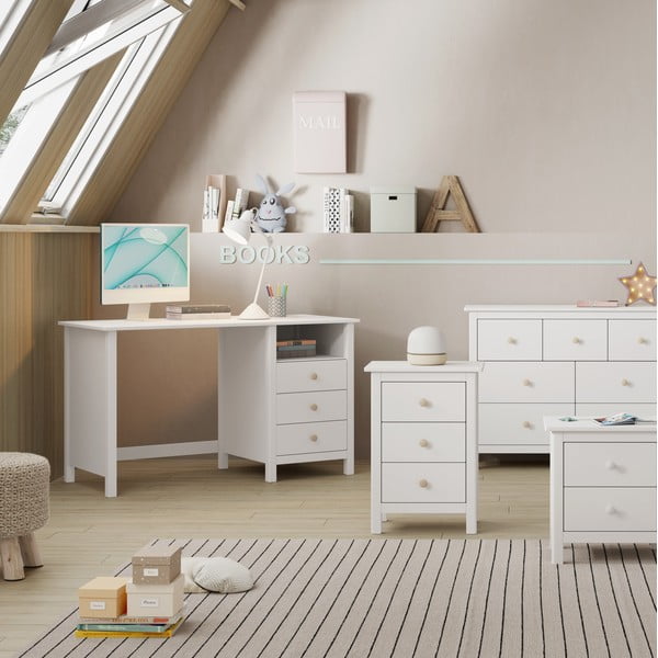 Priedes masīvkoka bērnu rakstāmgalds 54x120 cm Max – Marckeric-image-1