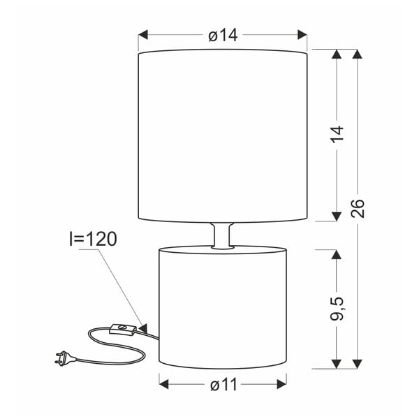 Bēša galda lampa ar auduma abažūru (augstums 26 cm) Dina – Candellux Lighting-image-2