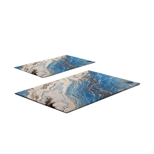 Zili vannas istabas paklājiņi (2 gab.) 60x100 cm – Foutastic