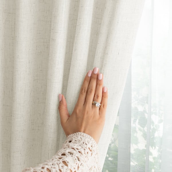 Ziloņkaula krāsas aizkars 140x270 cm Velari – Restilo-image-3