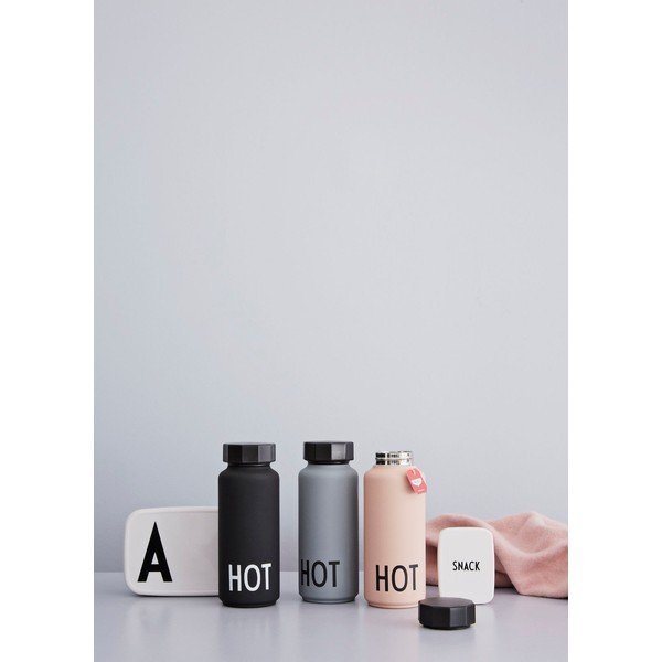 Melna termo pudele Design Letters Hot, 500 ml-image-3