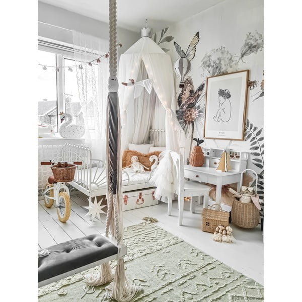 Gaiši zaļš mazgājams/ar rokām darināts kokvilnas paklājs 140x200 cm Tribu Olive – Lorena Canals-image-1