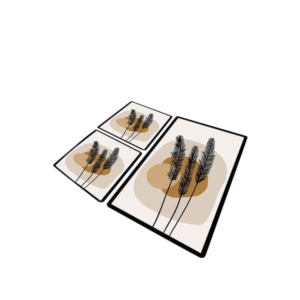 Brūni vannas istabas paklājiņi (3 gab.) 60x100 cm Day Sunrise – Foutastic