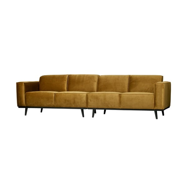 Dzeltens samta dīvāns 280 cm Statement – WOOOD-image-1