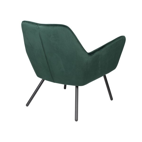 Tumši zaļš samta krēsls White Label Bon-image-4