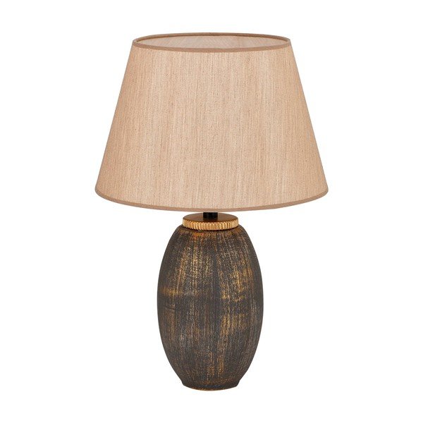 Pelēka/bēša galda lampa ar auduma abažūru (augstums 46 cm) Yakamoz – Opviq lights