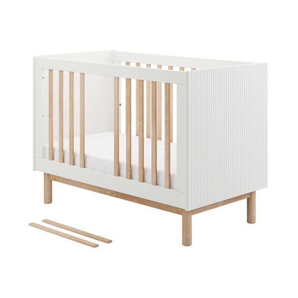 Balta bērnu gultiņa 60x120 cm Miloo – Pinio-image-2