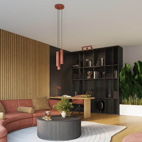 Ķieģeļu sarkana piekaramā lampa ø 19,5 cm Gleam – Sollux-image-1