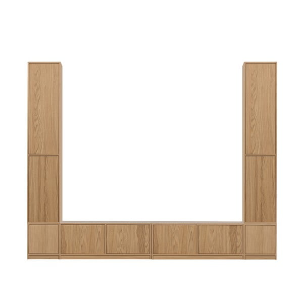 Dabīga toņa TV plauktu komplekts ar ozolkoka imitāciju 300x243 cm Modulair – vtwonen