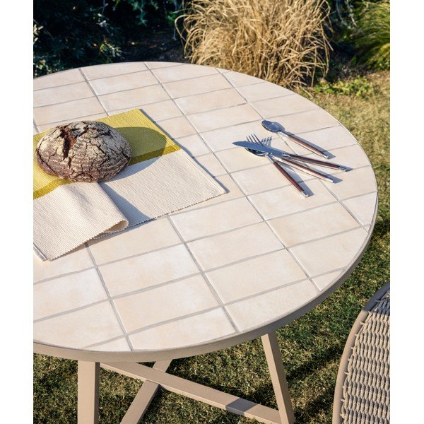 Apaļš dārza ēdamgalds ar keramikas virsmu ø 90 cm Tella – Kave Home-image-2
