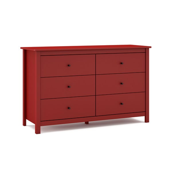 Sarkana zema kumode no priedes 130x80 cm Misti – Marckeric-image-2