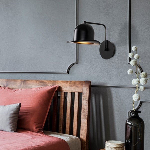 Melna sienas lampa ø 19 cm Fötr Sivani – Opviq lights-image-1