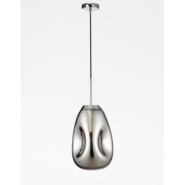 Spīdīgas sudraba krāsas stikla piekaramā lampa ø 22 cm Lava – Nova Luce-image-3