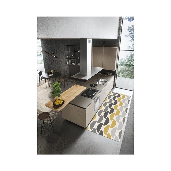 Floorita Halfmoon pelēks un dzeltens paklājs, 60 x 190 cm-image-3