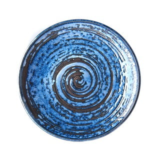 Zils keramikas šķīvis MIJ Copper Swirl, ø 25 cm