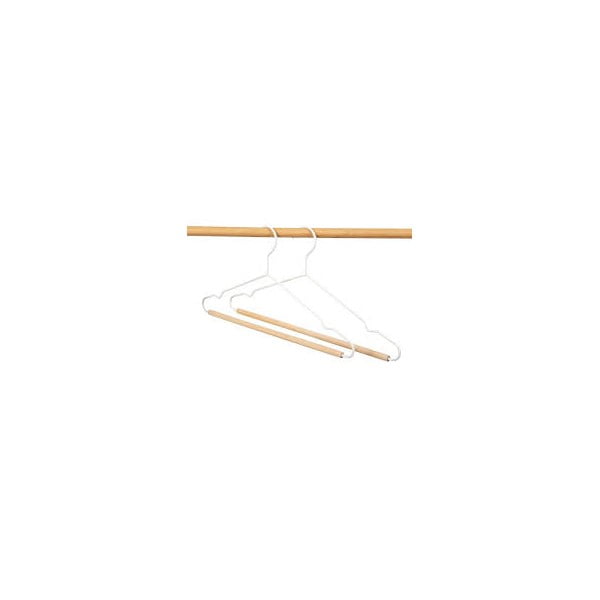 2 baltu apģērbu pakaramo komplekts ar koka detaļu Compactor Frosted-image-2