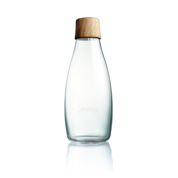 Stikla pudele ar koka vāciņu ar mūža garantiju ReTap, 500 ml