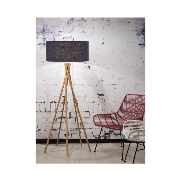 Stāvlampa ar zilu abažūru un bambusa struktūru Good&Mojo Kilimanjaro-image-1